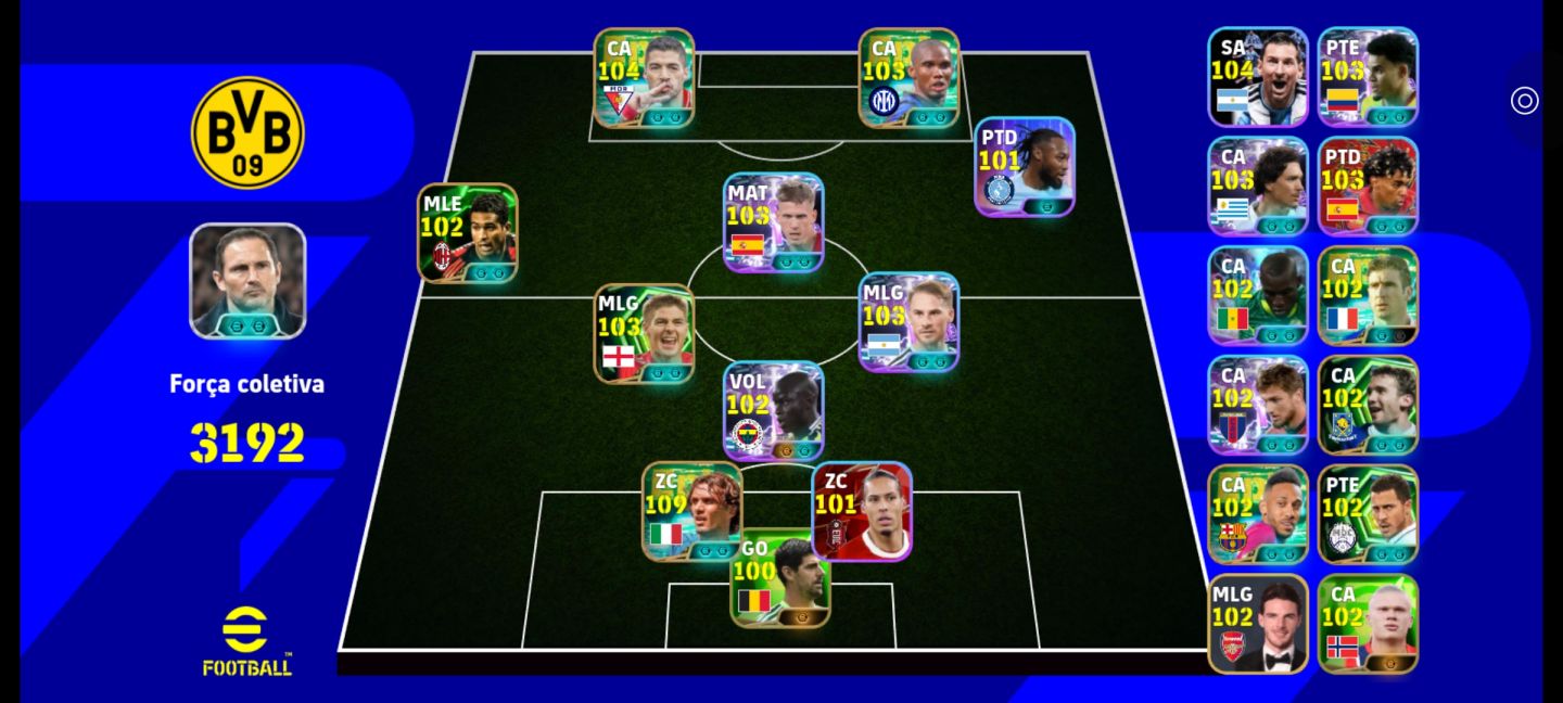 [PROMO] Conta Efootball! 3192 de Força Coletiva + Craques 109/104/103