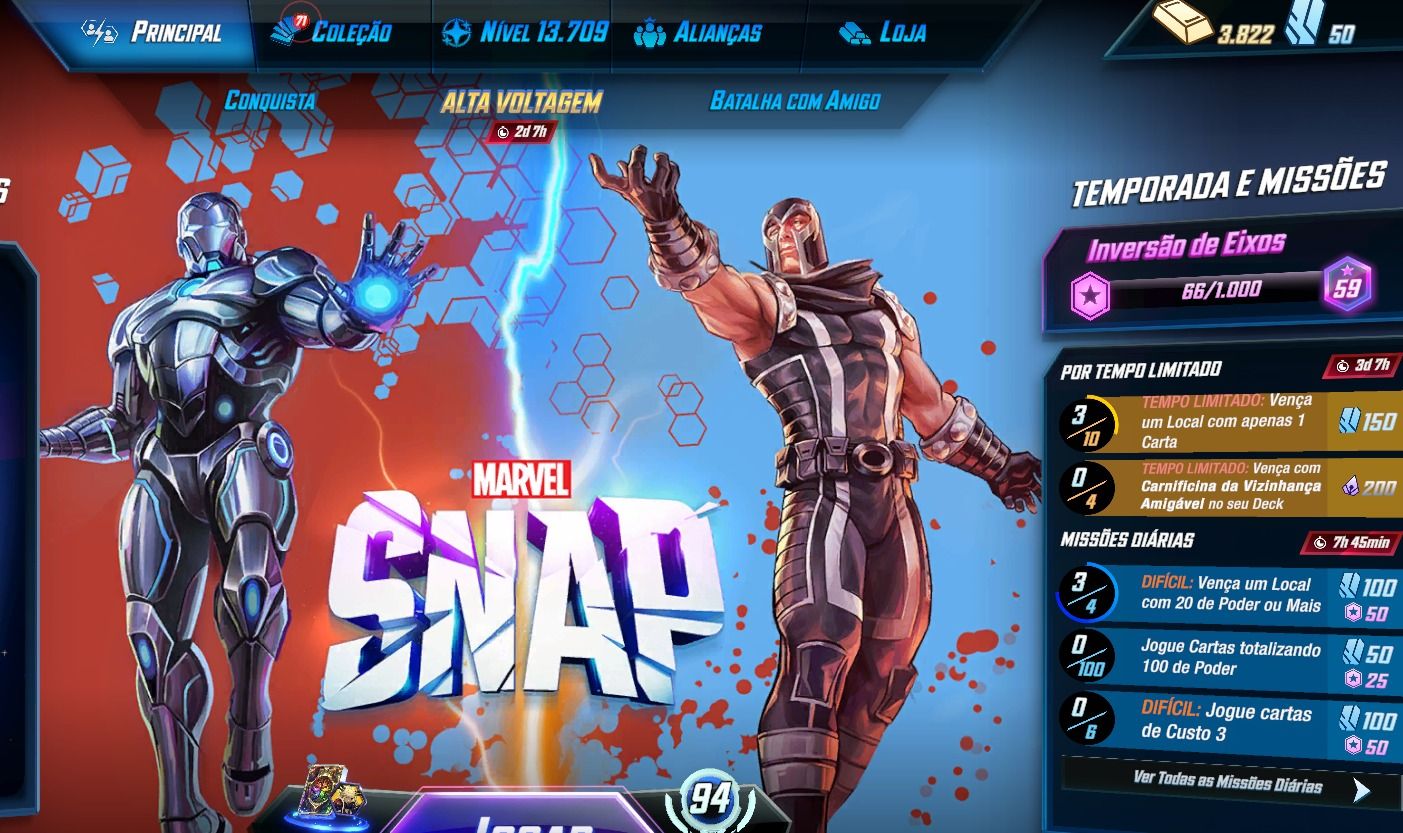 Conta Marvel Snap Cl 13.709 | Coleção com 393 das 496 cartas