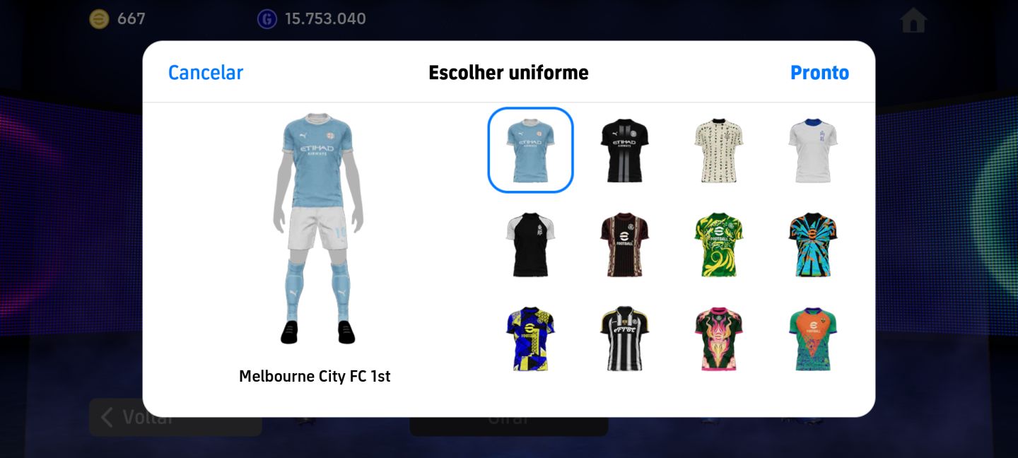 Conta eFootball BRABA do Gullit, Zola e Pelé