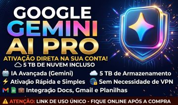 GOOGLE GEMINI ADVANCED / AI PRO + 5TB NUVEM | ENTREGA RÁPIDA
