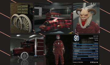 Conta GTA V PS5 TARTAN RED LVL 91 / 8 Milhões corridinha Full mod trajes mod