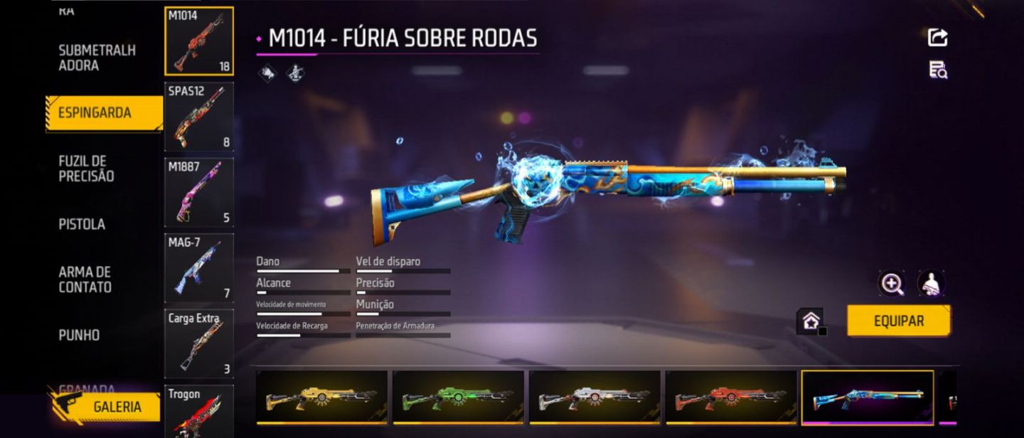 Conta ff rara com ump att amarela