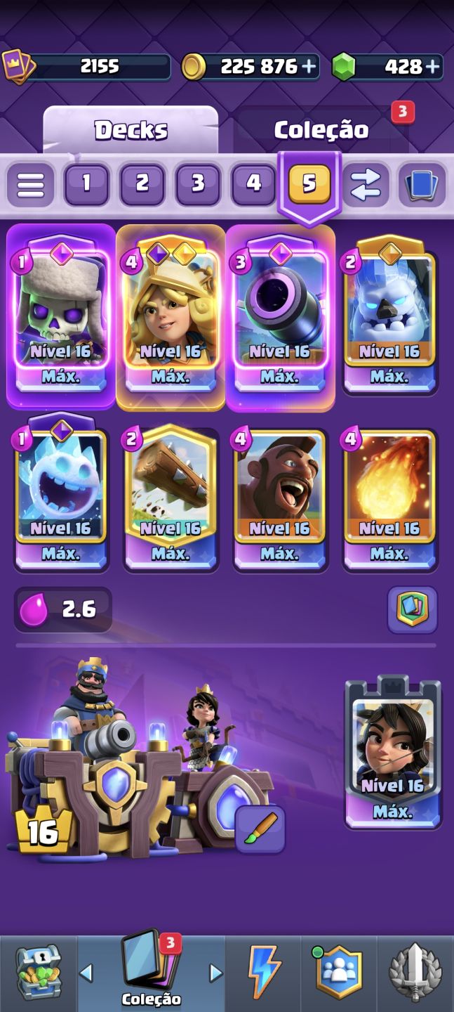 Conta de Clash Royale profissional e competitivo.