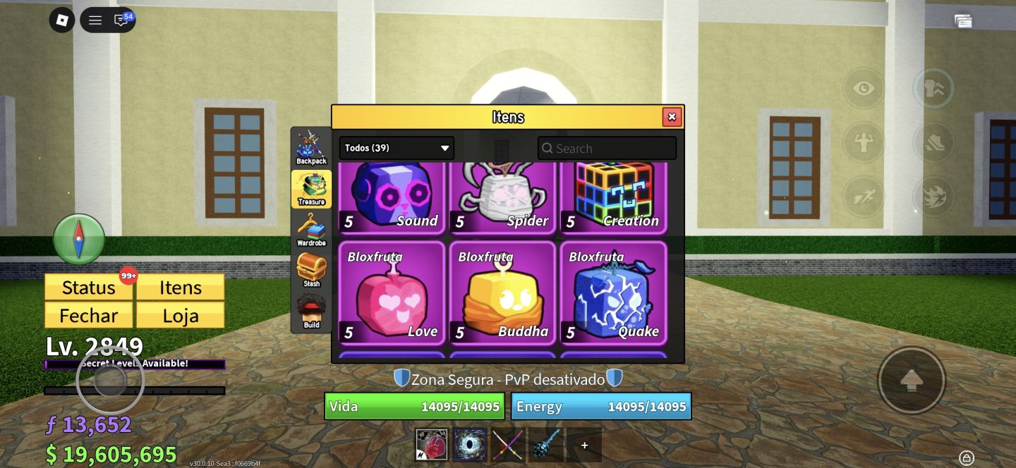 CONTA [LV-2800] COM FRUTAS MÍSTICAS, 7 RAÇAS FULL V4 E GAMEPASS