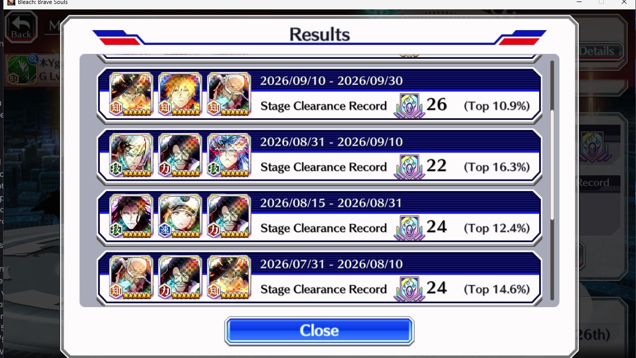 Conta Bleach Brave Souls Guild Rank S