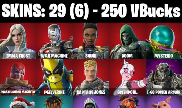 CONTA FORTNITE COM 29 SKINS SHURI/DOOM/MISTERIO/FELINA/1-BALL/CHAOS DIRECTOR