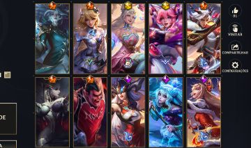 Conta inciante wild rift, com Gwen felina de batalha e lux chroma mítico