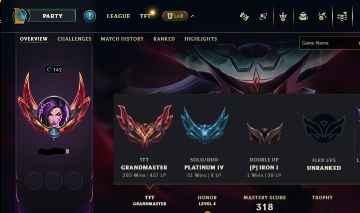 CONTA LOL - GM TFT E PLATINA SOLOQ (NEGOCIÁVEL)