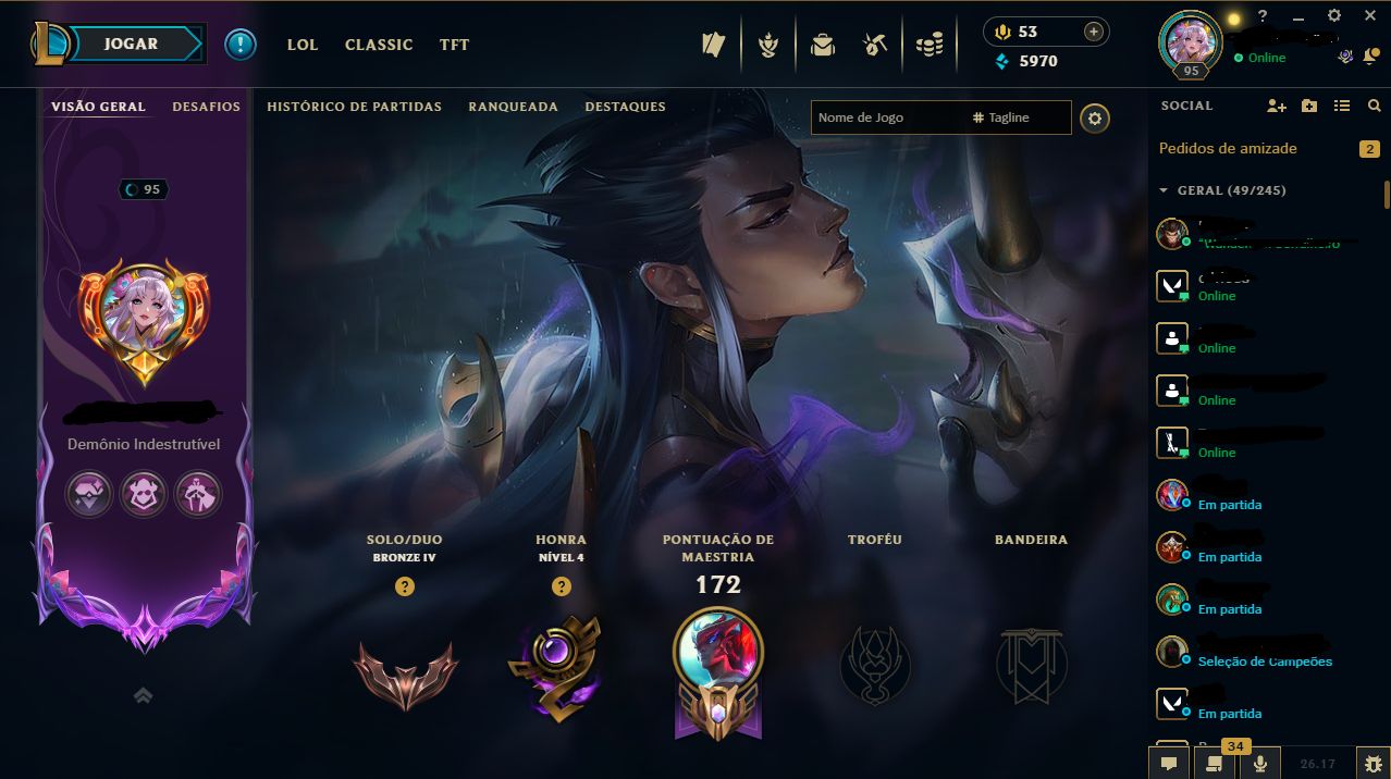 Conta Main Valorant/League OF Legends LoL Muitas Skins em ambos jogos