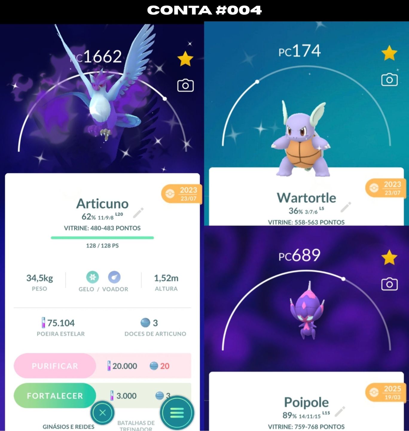 [ENTREGA AUTOMÁTICA] CONTAS PREMIUM LENDARIOS SHINY MEWTWO E MAIS - POKEMON GO