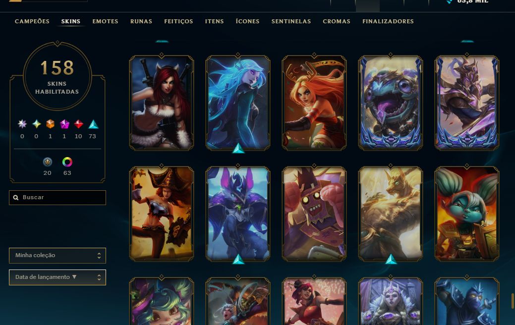 CONTA DE LEAGUE OF LEGENDS ESMERALDA TODOS OS PERSONAGENS LIBERADOS!