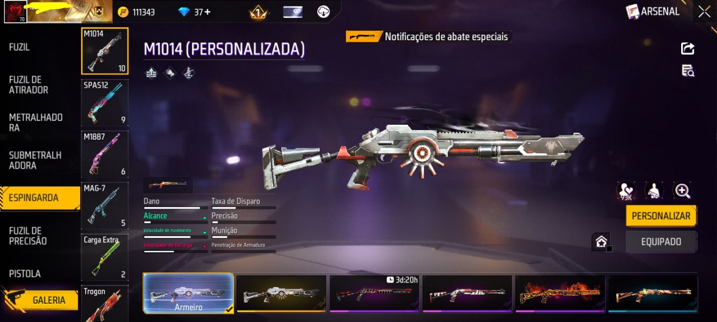 CONTA DE FREE FIRE COM MELHOR UMP ATRIBUTADA DO JOGO!