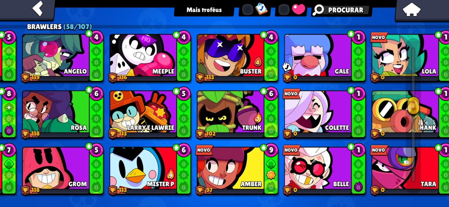 CONTA BRAWL STARS | VÁRIOS BRAWLERS + SKINSz