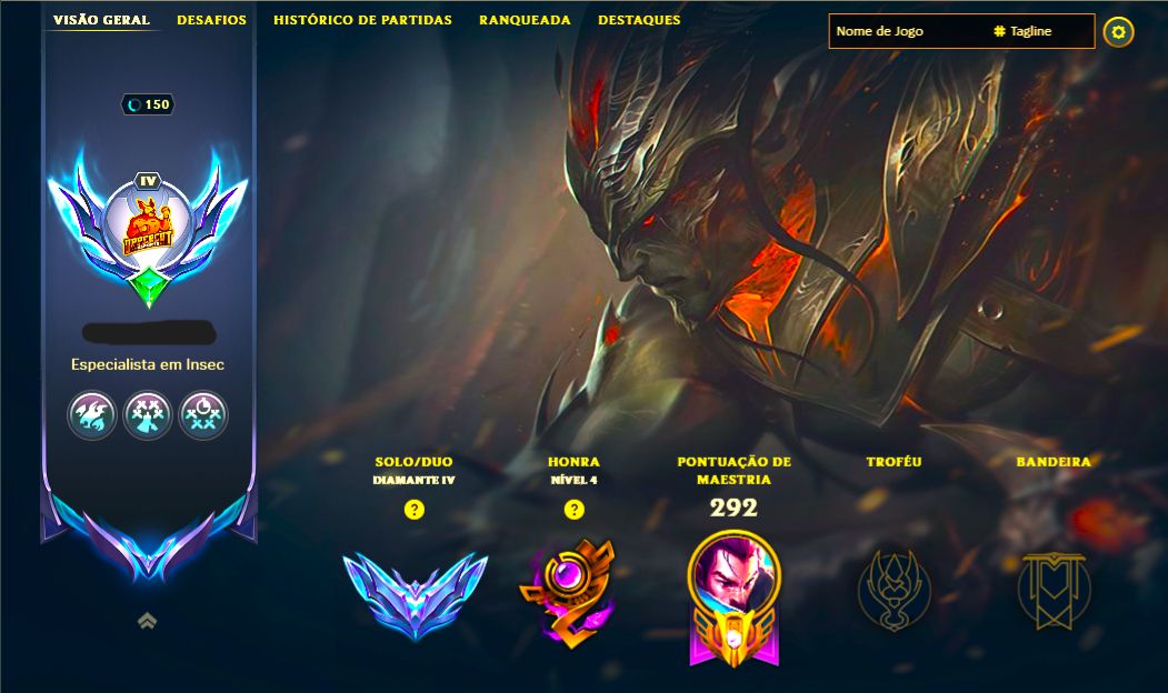 SKIN LENDÁRIA YASUO EMISSÁRIO + [ DIAMANTE COM 55 % DE WIN RATE ] + [TROCA NICK]