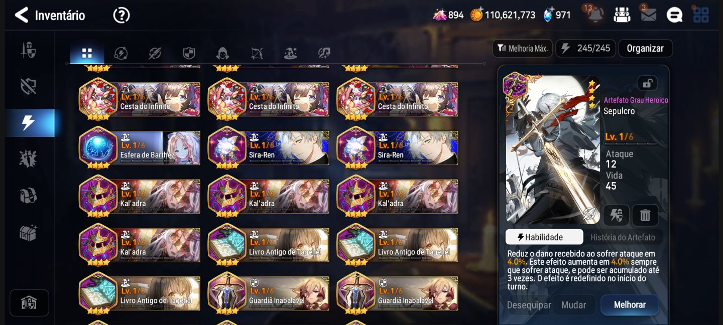 Conta de epic seven com muitos personagens e muitos MLs