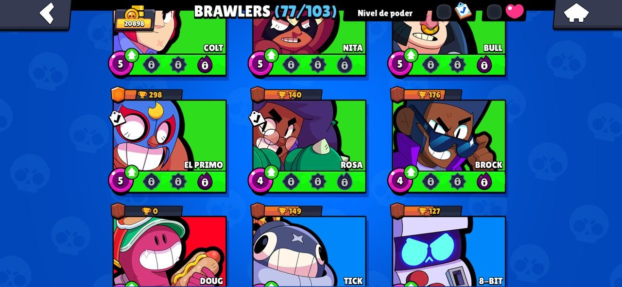 CONTA BRAWL STARS - 20.898 TROFÉUS | 77/103 BRAWLERS | PRESTÍGIO 9