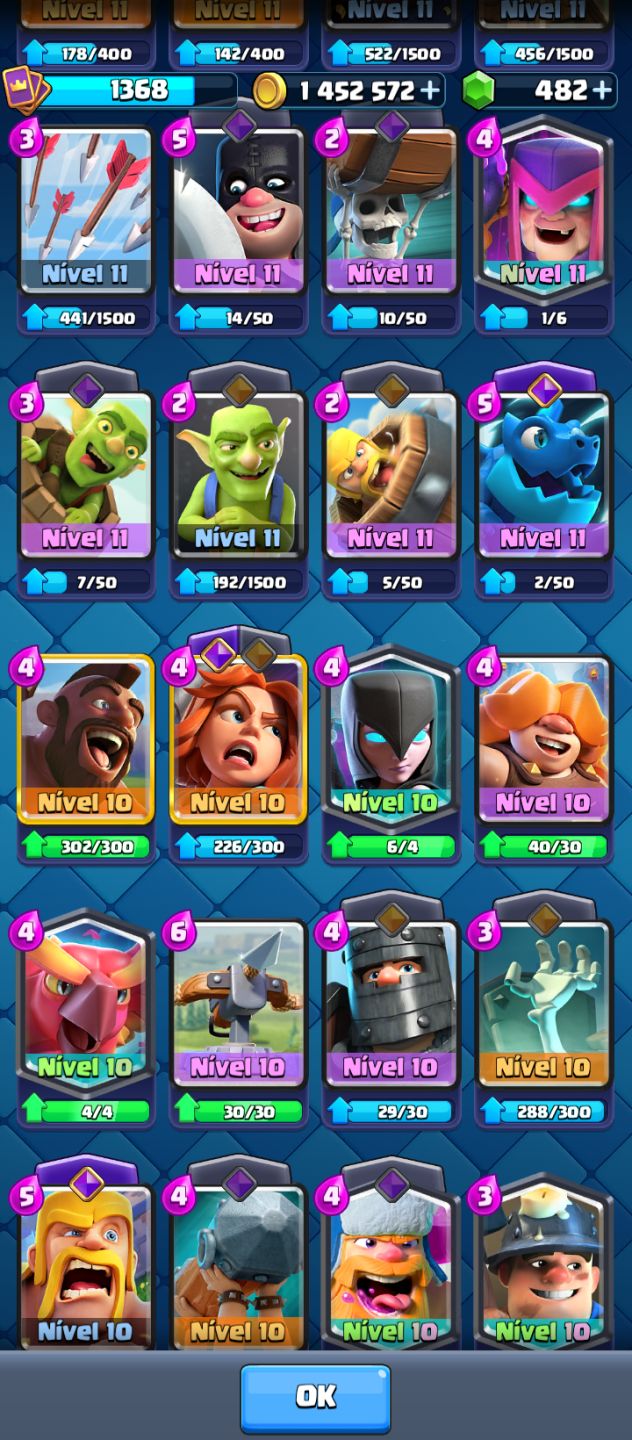 Conta de clash Royale