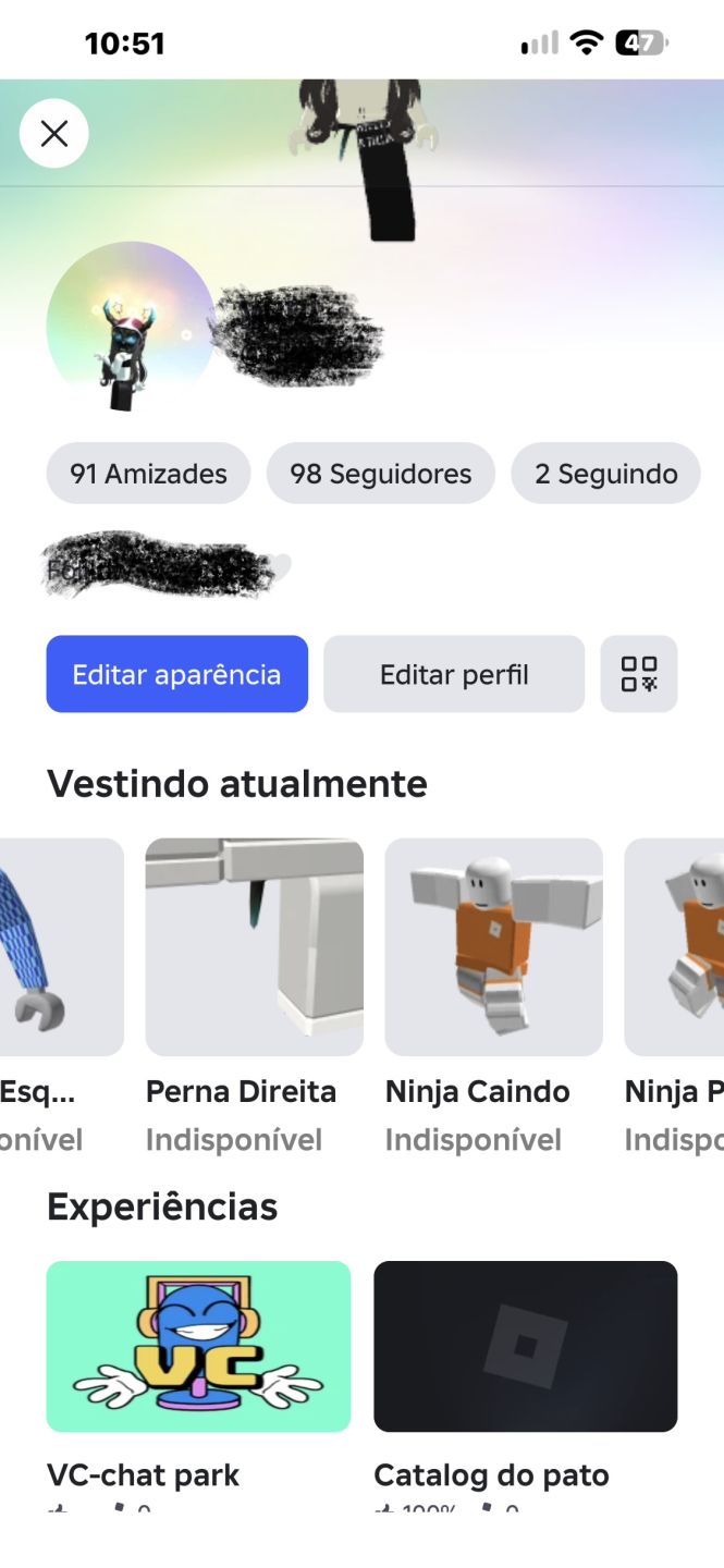 Conta korblox e muitos itens de avatar, passo ela numa de ff