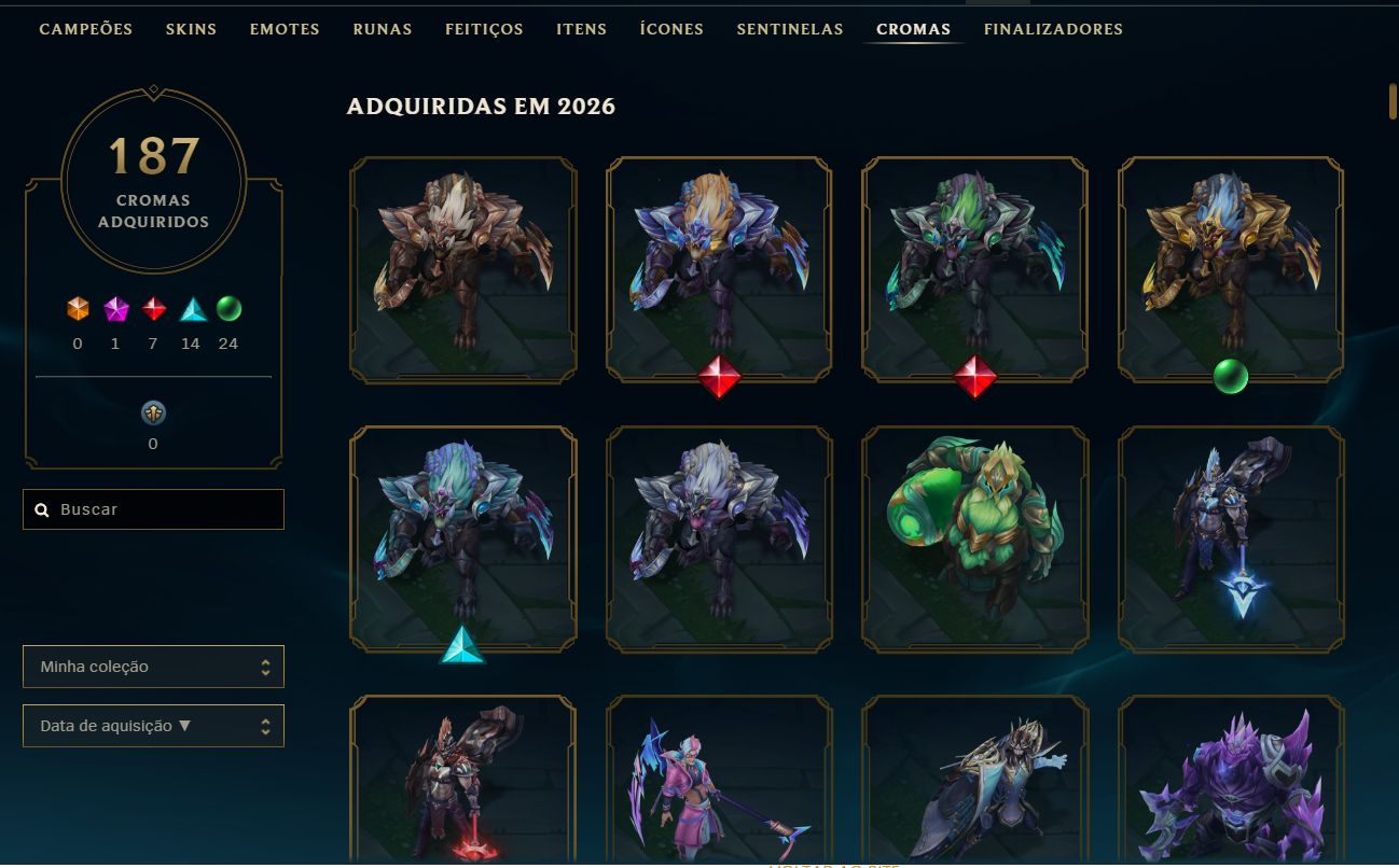 Continha de lol 2013 com varias skins icones etc