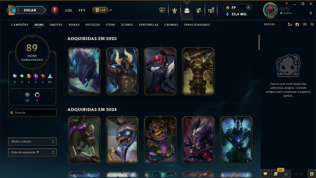 FULL ACESSO | Conta LOL & Valorant com skins e+