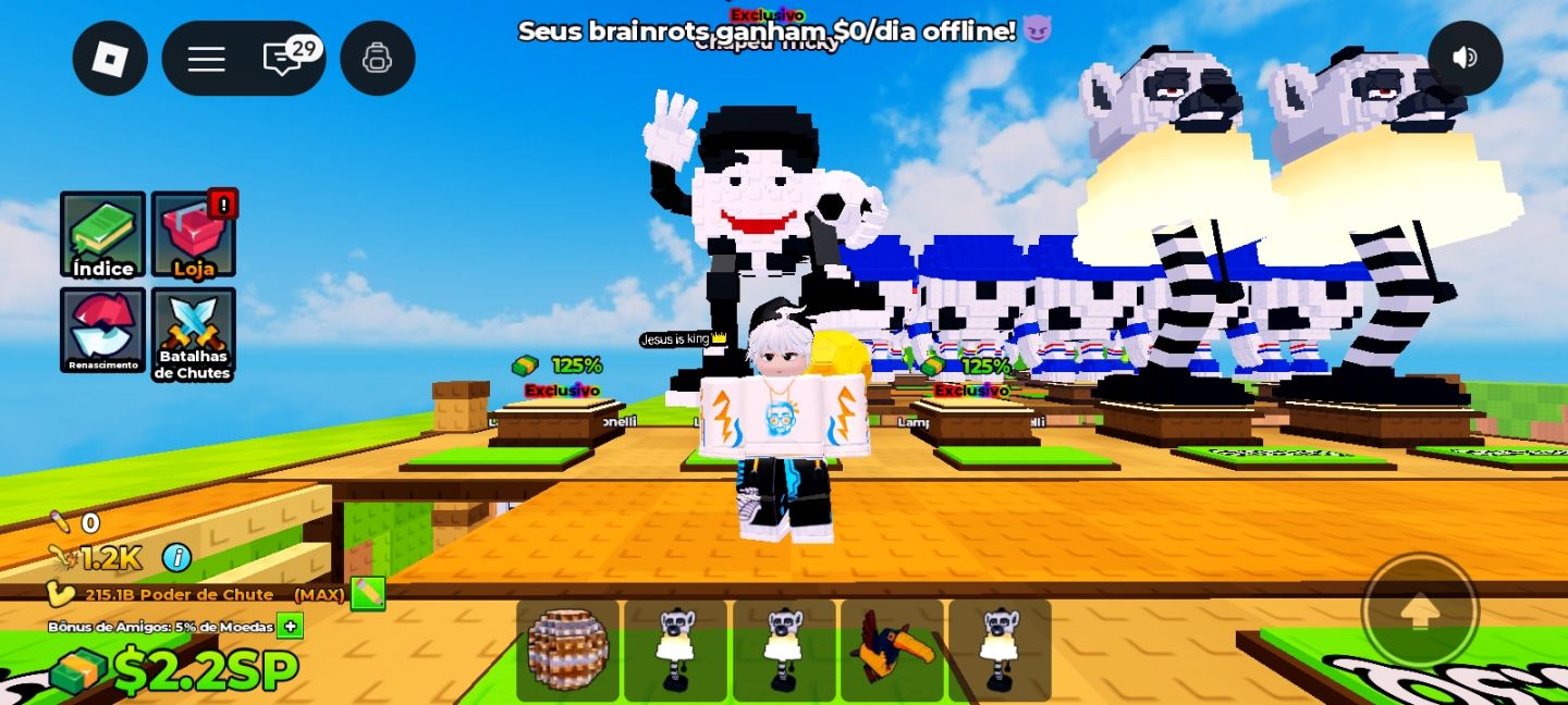 Kick a Lucky block(chute um bloco da sorte muitos brainrot bons e exclusivos