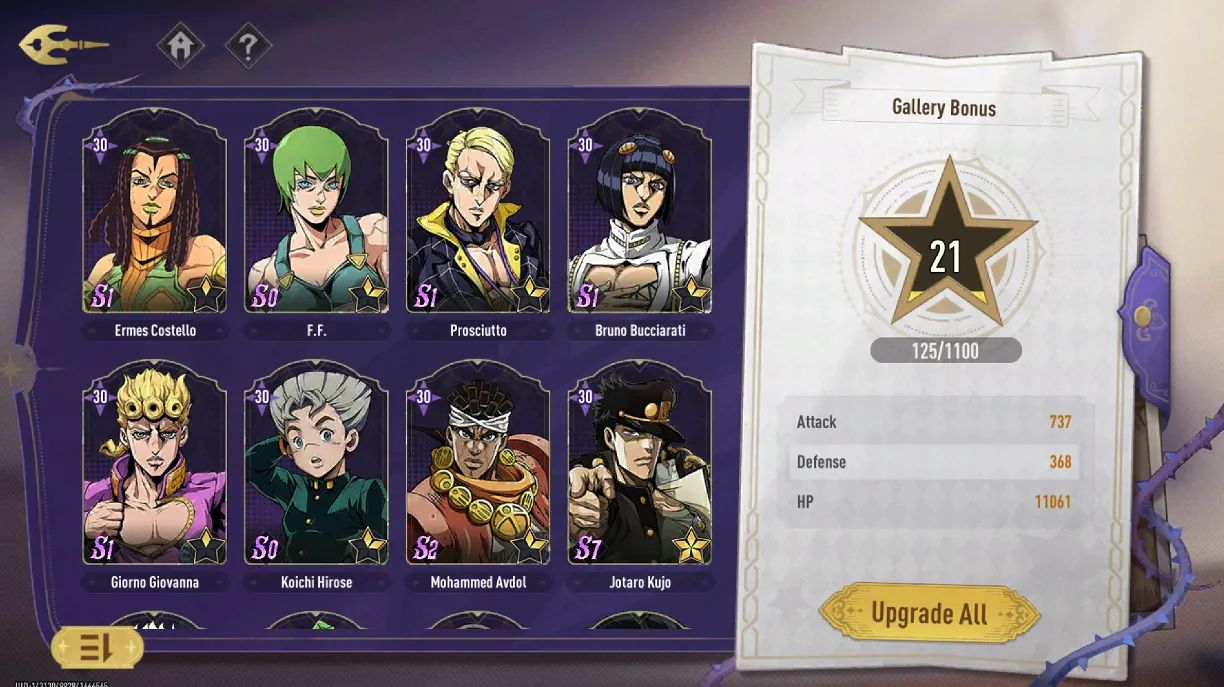 JOJO: GS CONTA FULL END GAME - JOTARO, GIORNO, DIAVOLO, F.F ETC