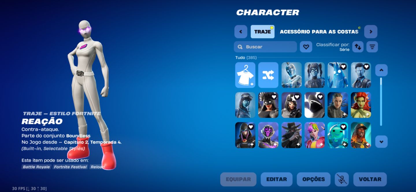 Conta fortnite 385 Skins escolhidas a dedo !!! Muita coisa q não voltam mais!!!!