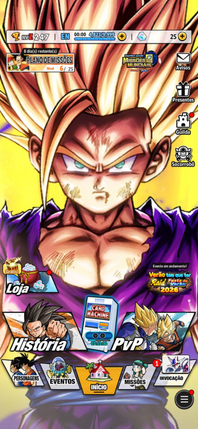 Conta DB Legends Nv.247 e poder de luta de 603 Milhões (Negociável)