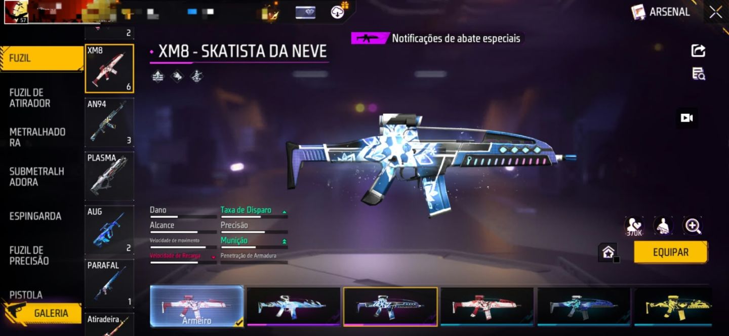 Conjunto Minato + Punho Soberano + UMP, MP40 e XM8 Atributadas Permanentes