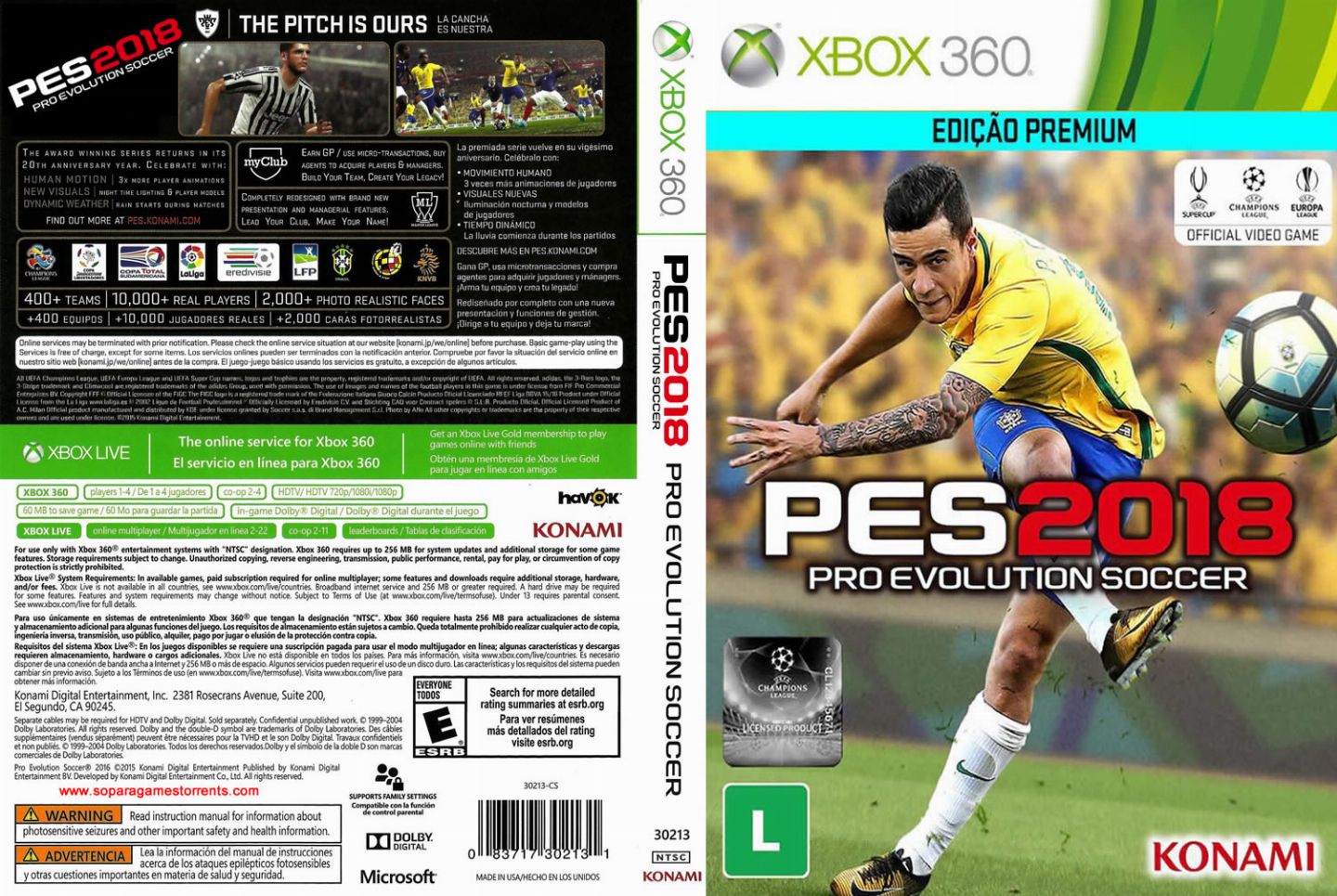 CONTA PES 2018 XBOX 360 MIDIA DIGITAL