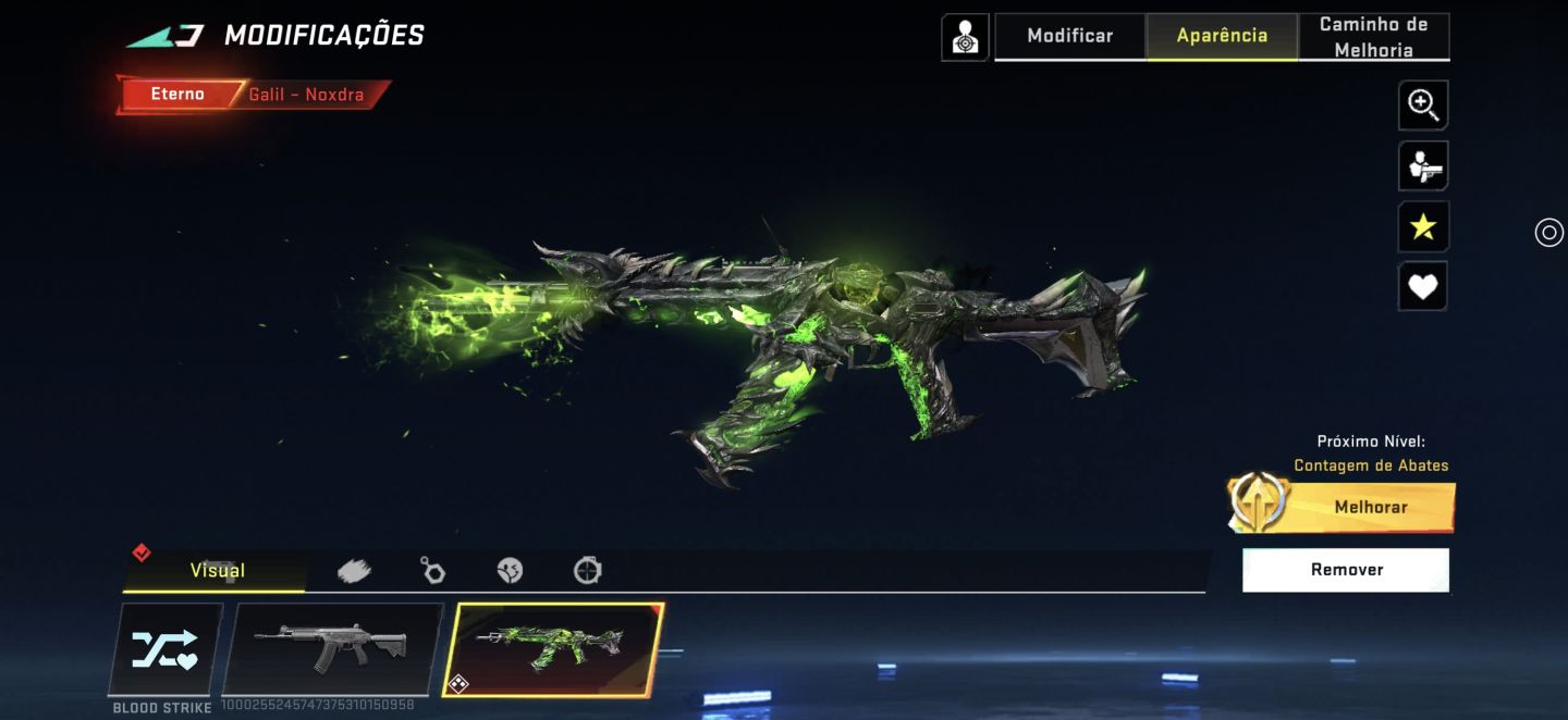 Conta blood strike com 1 EVO, 4 eternas, e muitas skins