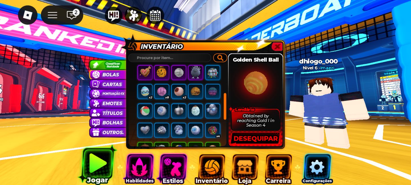 Conta de haikyuu legends com skin de instaplayer