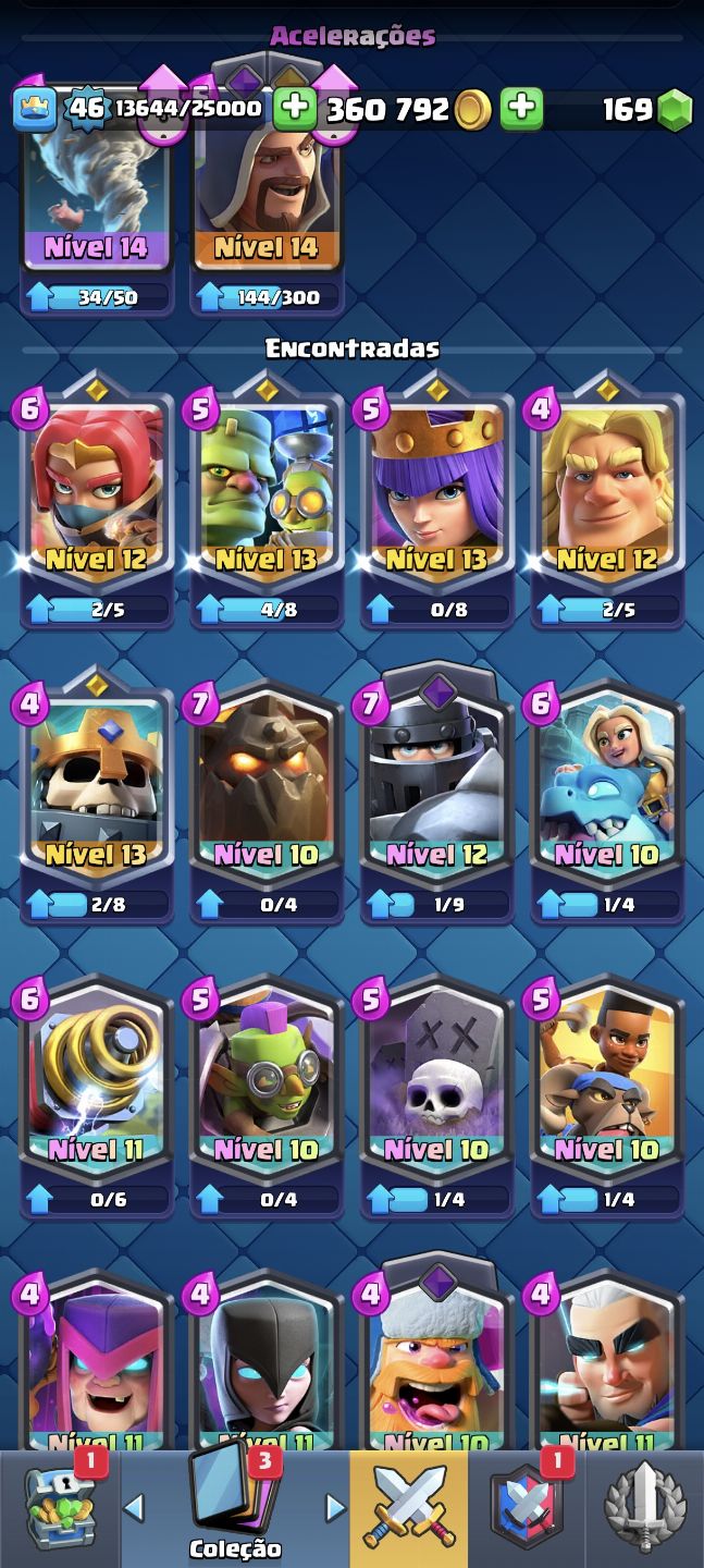 Conta clash royale 10k de troféus, diversas cartas upadas, level 46, 4 anos