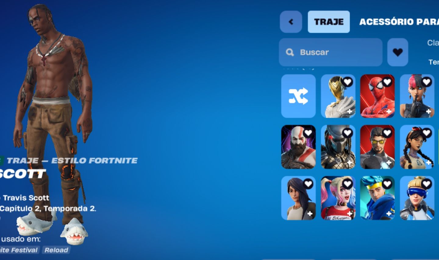 Conta fortnite (SKINS EXCLUSIVAS) Travis scott, kratos e gold Midas