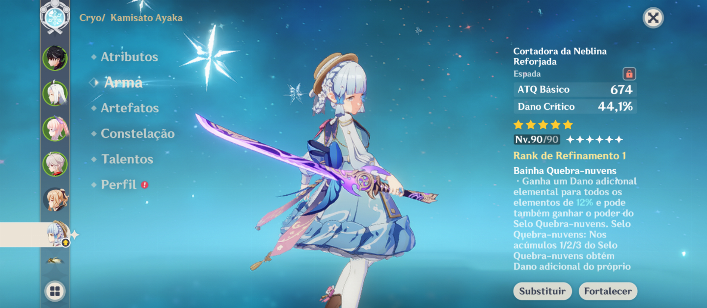 CONTA GENSHIN: WRIOTHESLEY C1 E AYAKA+BISS E SKIN+OUTROS T5 E ARMAS T5