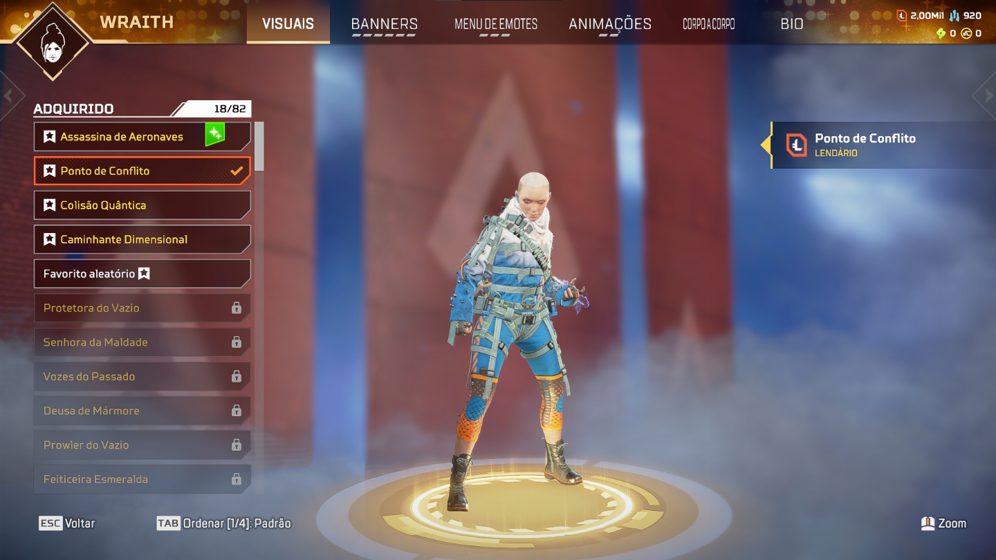 CONTA APEX LEGENDS HERANÇA RECOLOR WRAITH