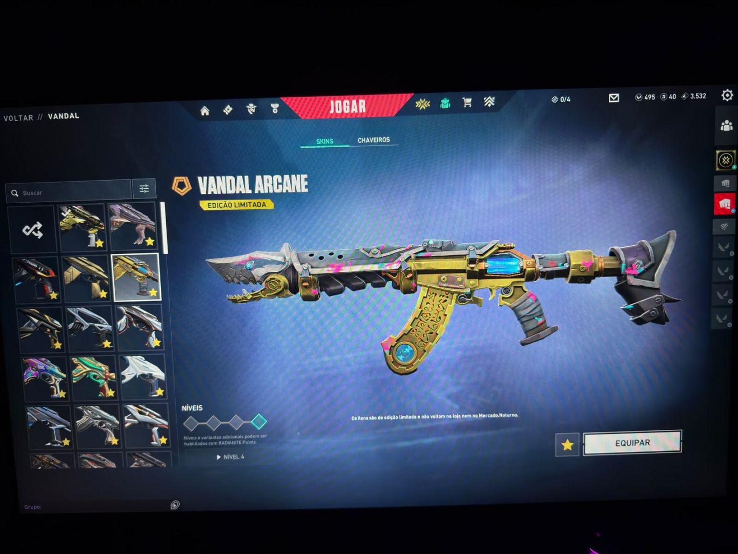 CONTA VALORANT TOP [X]SKINS PREMIUM+[X]VANDAL/PHANTOM/FACAS, ACESSO TOTAL (FA)