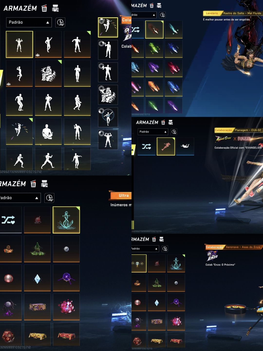 CONTA BLOOD STRIKE COM VÁRIAS SKINS ETERNA E EVO
