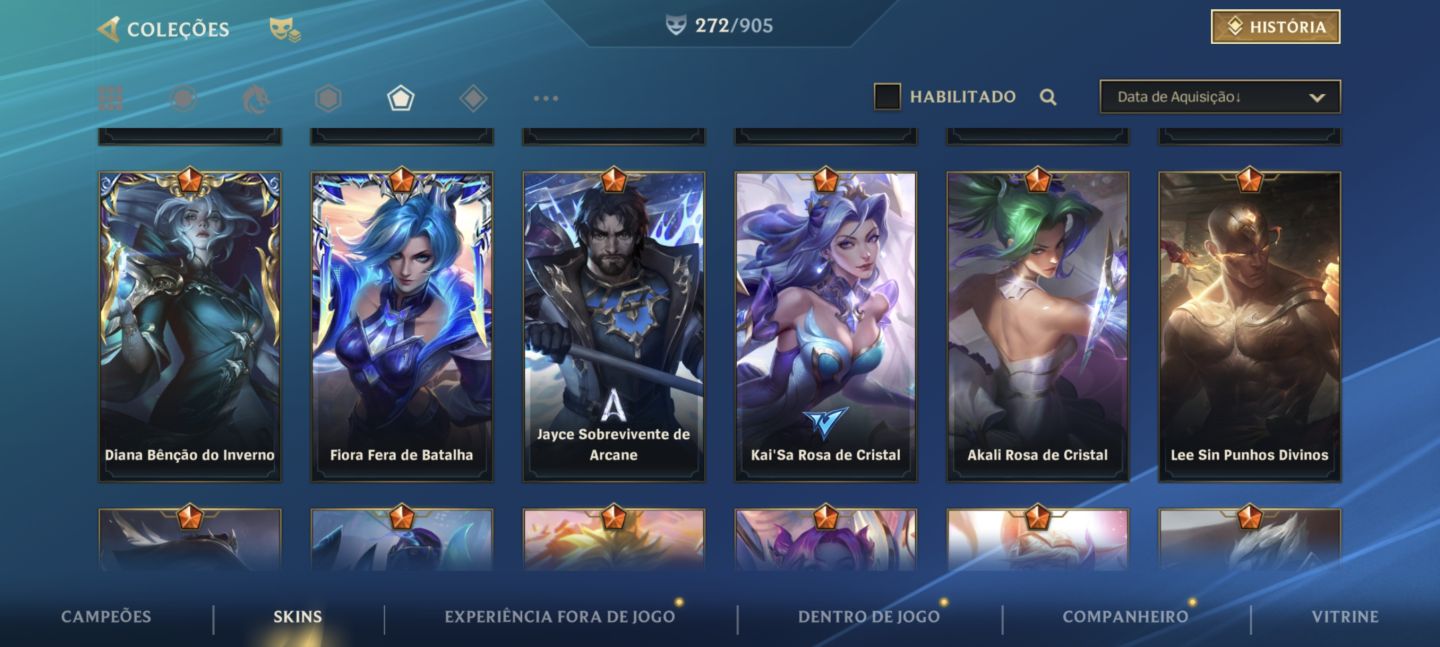 Conta de wild rift bem completa