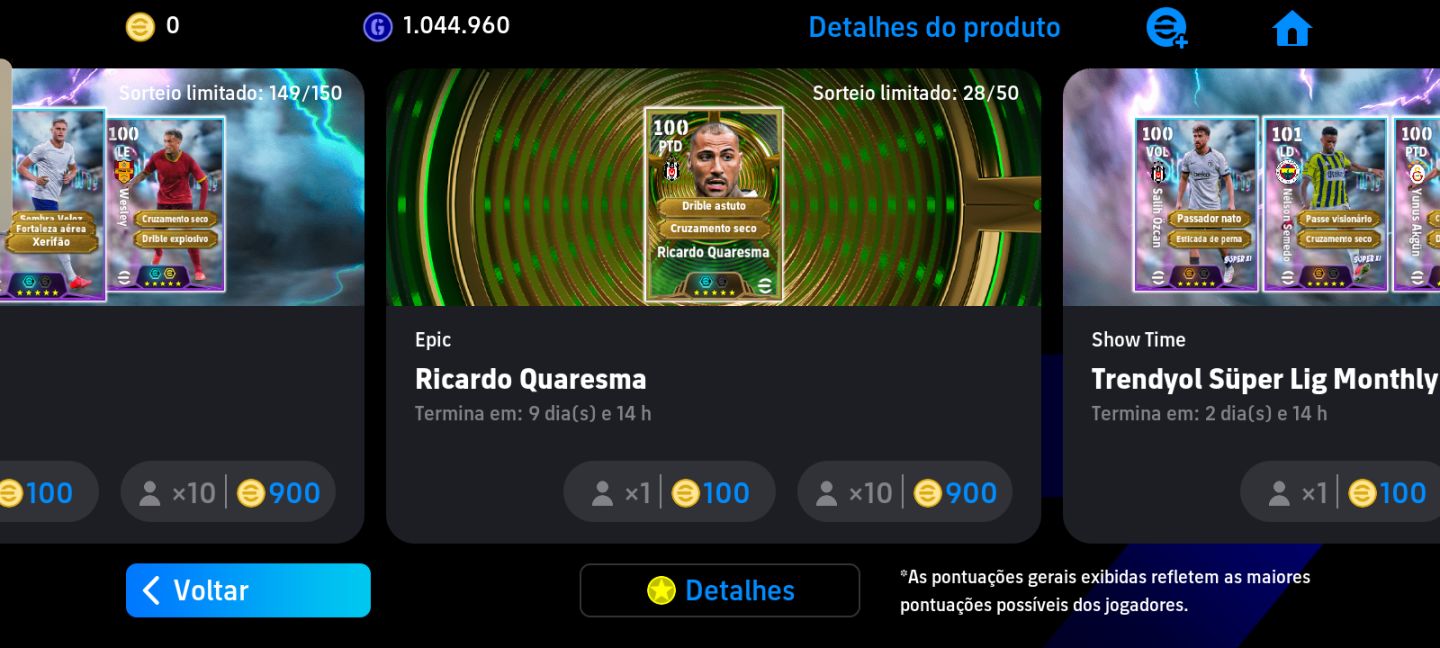 [3206 FORÇA COLETIVA] Conta eFootball Mobile + Box Quaresma Quase Limpa