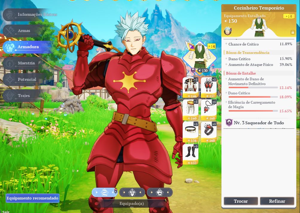Conta End game 7DS Origin com Ban p9 e Meliodas p10