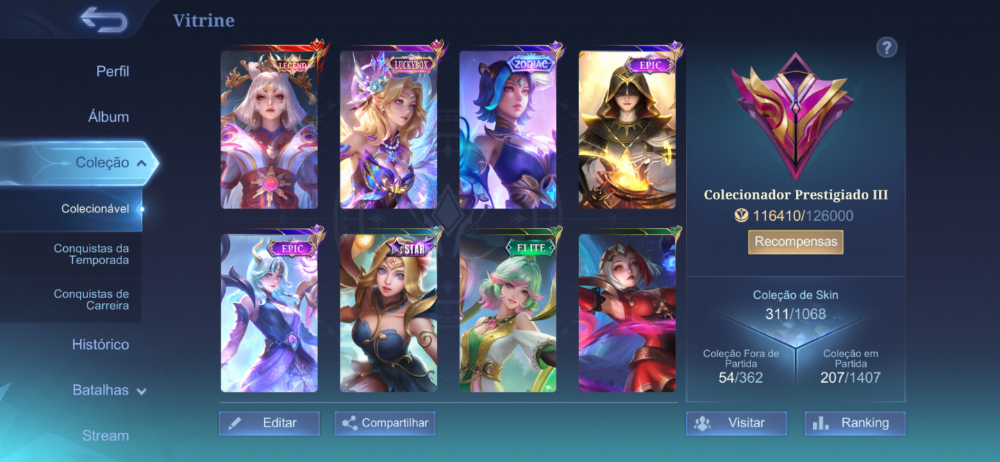 Conta Mobile Legends gemada, main lunox, kagura e leomord.
