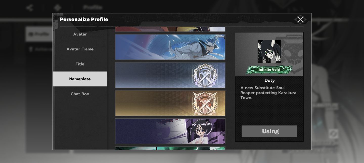 CONTA DE BLEACH SOUL RESONANCE COM AIZEN B6, TRUE B2, ULQUIORRA B1 E ETC..