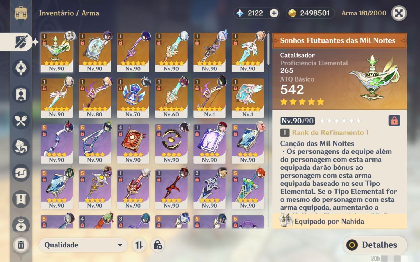 Conta Genshin Impact Rank de Aventura 60