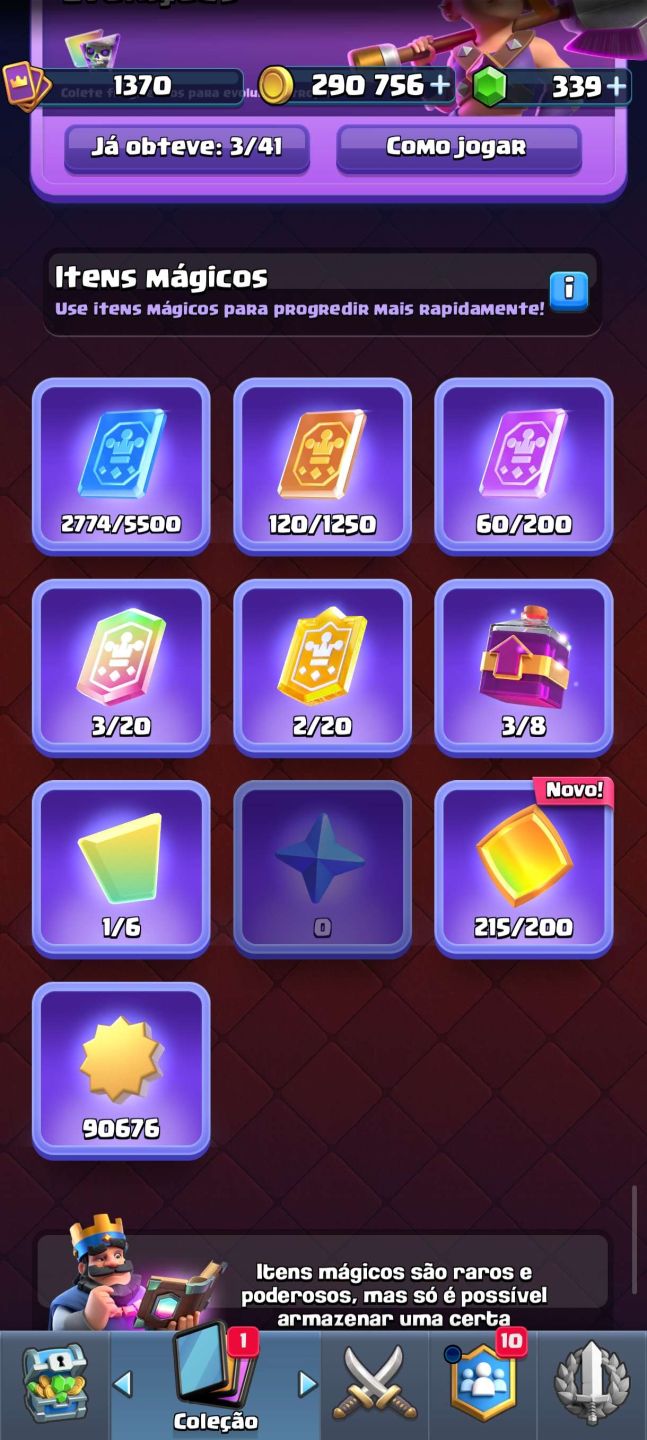 CONTA CLASH ROYALE ARENA 21