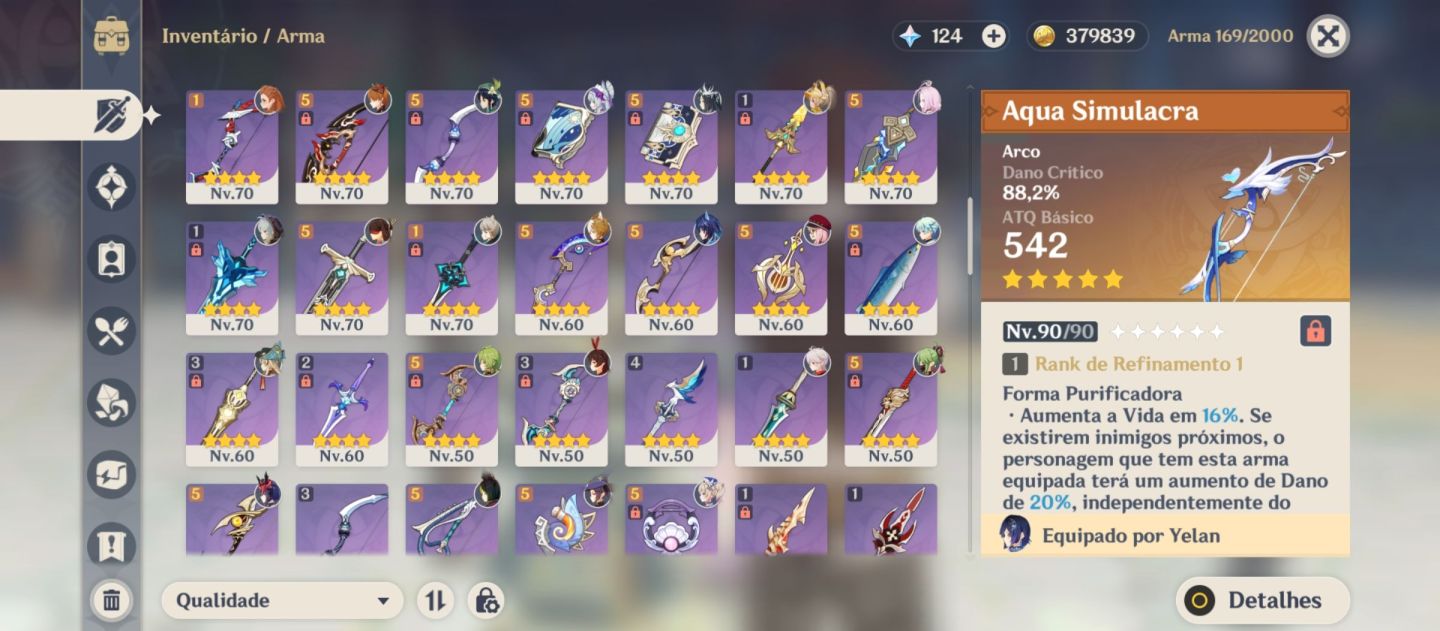 CONTA GENSHIN IMPACT AR60 | 86 PERSONAGENS | FURINA C2R1 | MUITAS ASSINATURAS