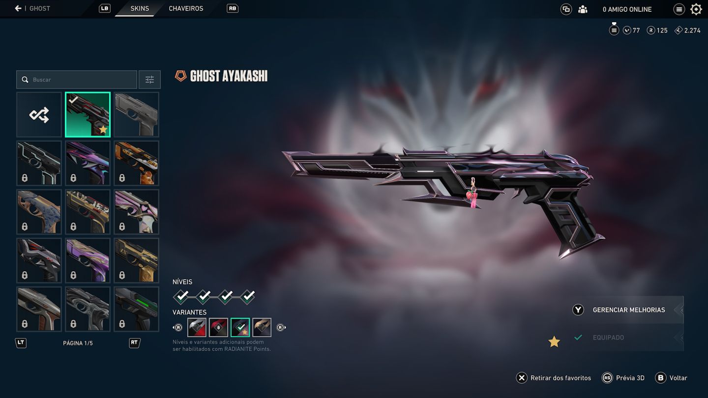 Conta valorant nivel 38 com skins de ghost vandal e phantom e um passe