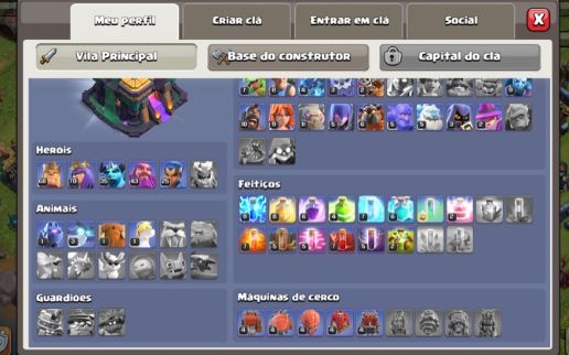 CONTA CLASH OF CLANS CV 14 | NÍVEL 156 | RAINHA 70 / REI 68 / GUARDIÃO 43