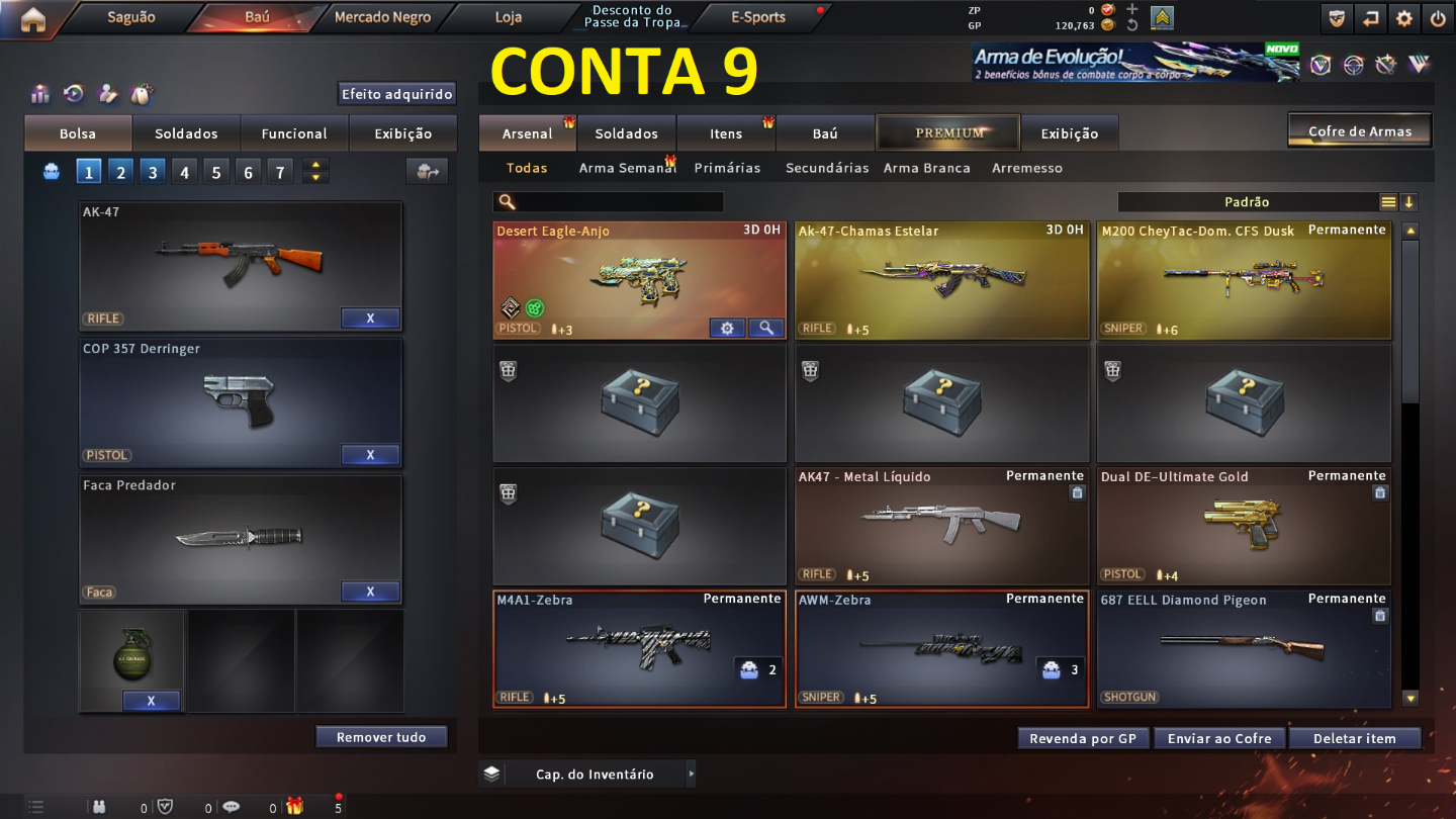 CONTAS CROSSFIRE COM CHEYTAC OU AWM, E CYBORG Variantes de VIPS Email ON