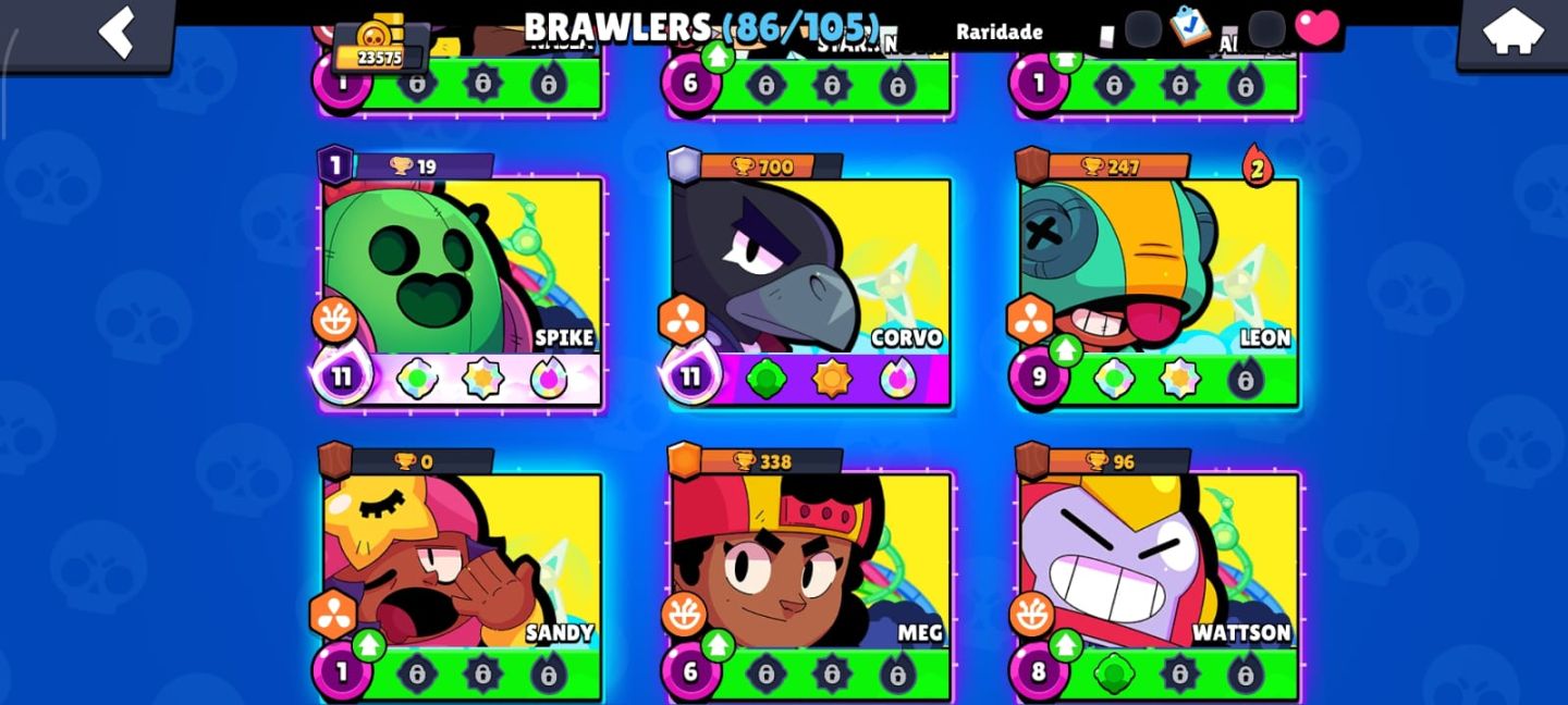 CONTA DE BRAWL STARS MUITO RARA COM 86 BRAWLERS E VARIAS SKINS